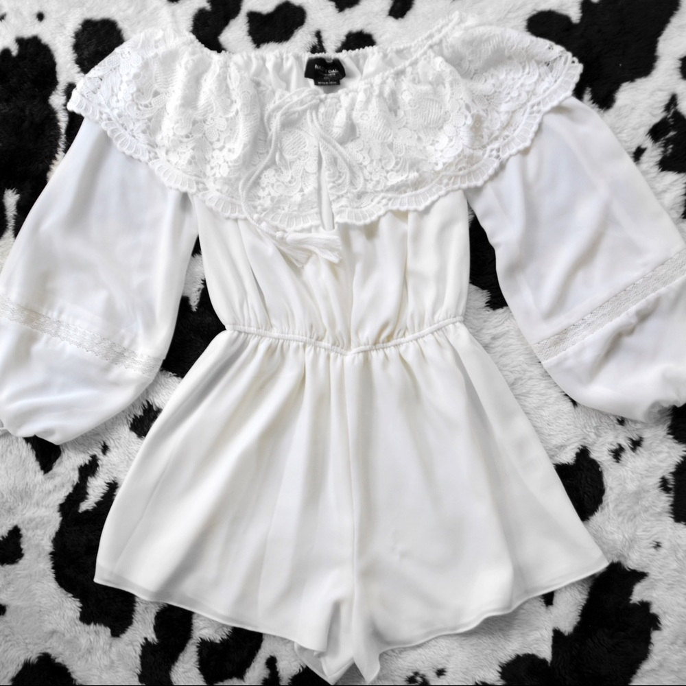 Nasty Gal Floral Lace Romper